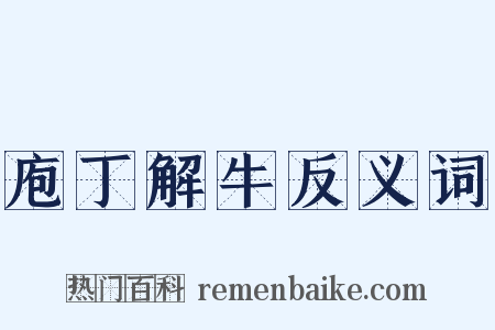 庖丁解牛反义词是什么意思的图片